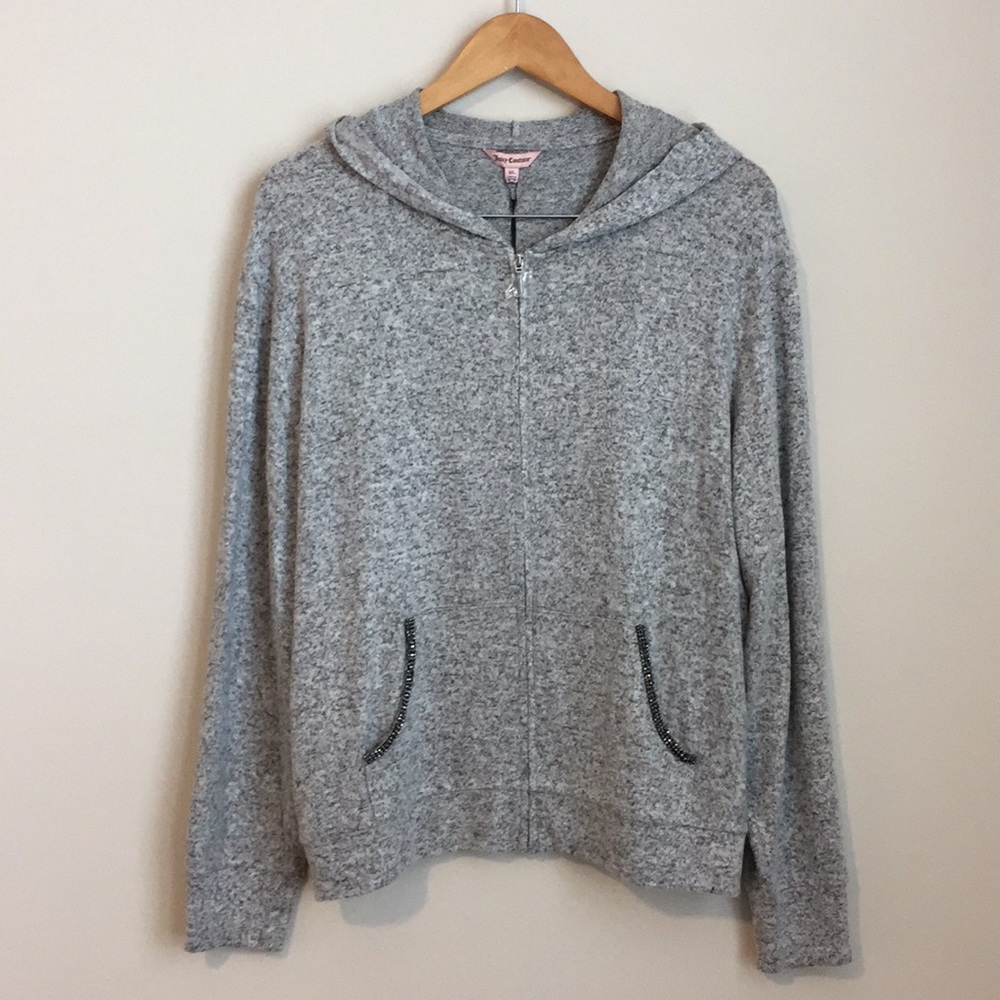 Juicy Couture Light Grey Hooded Jacket (XL)